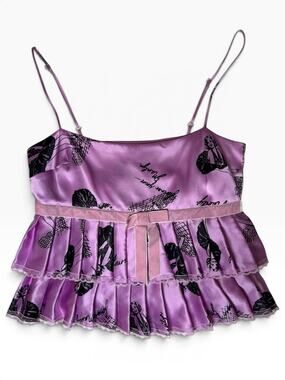 Betsey Johnson Y2K silk wink Marylin RARE top Barbie Retro Avant Garde